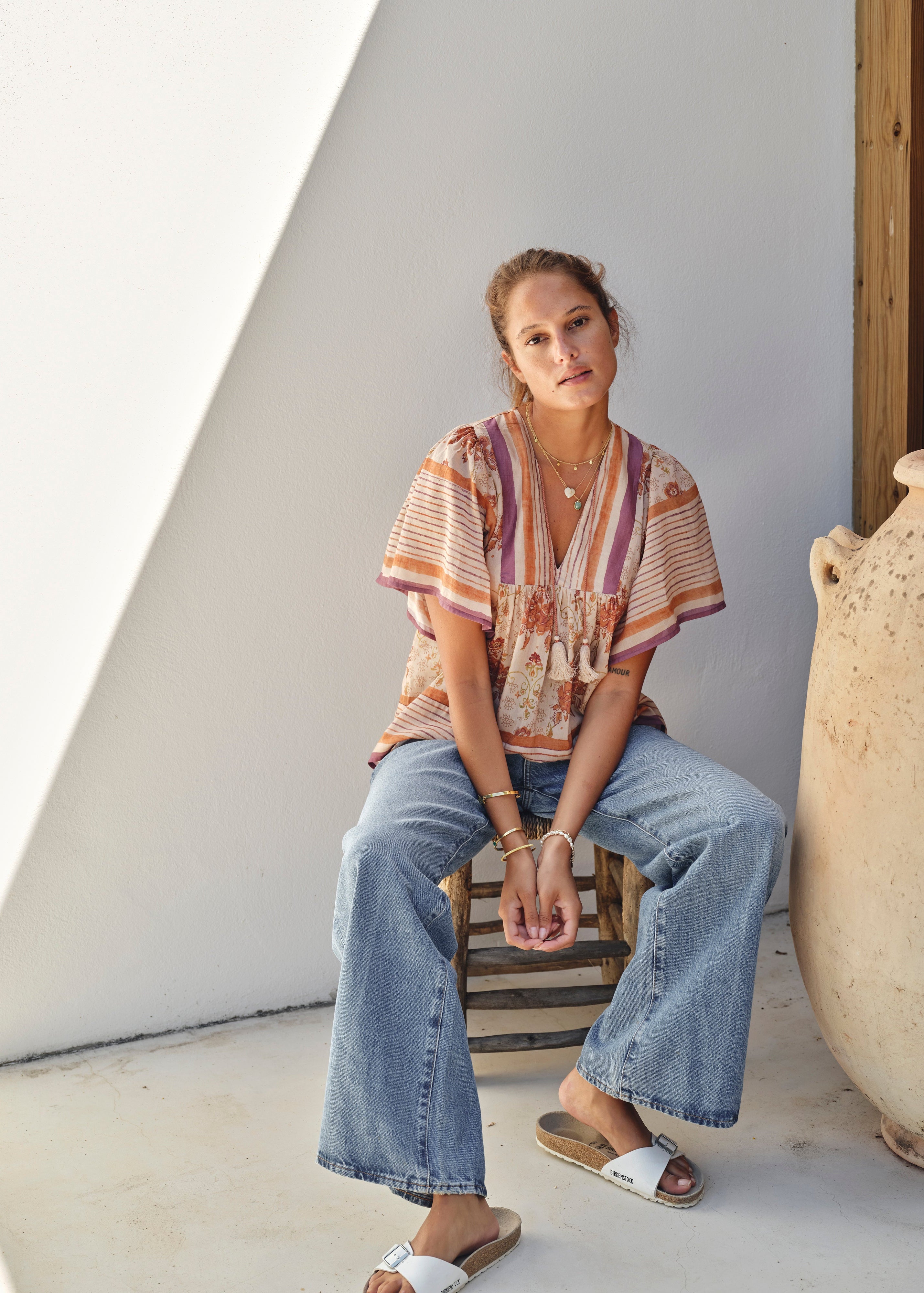 Aubrie Short Sleeve Top - Multi