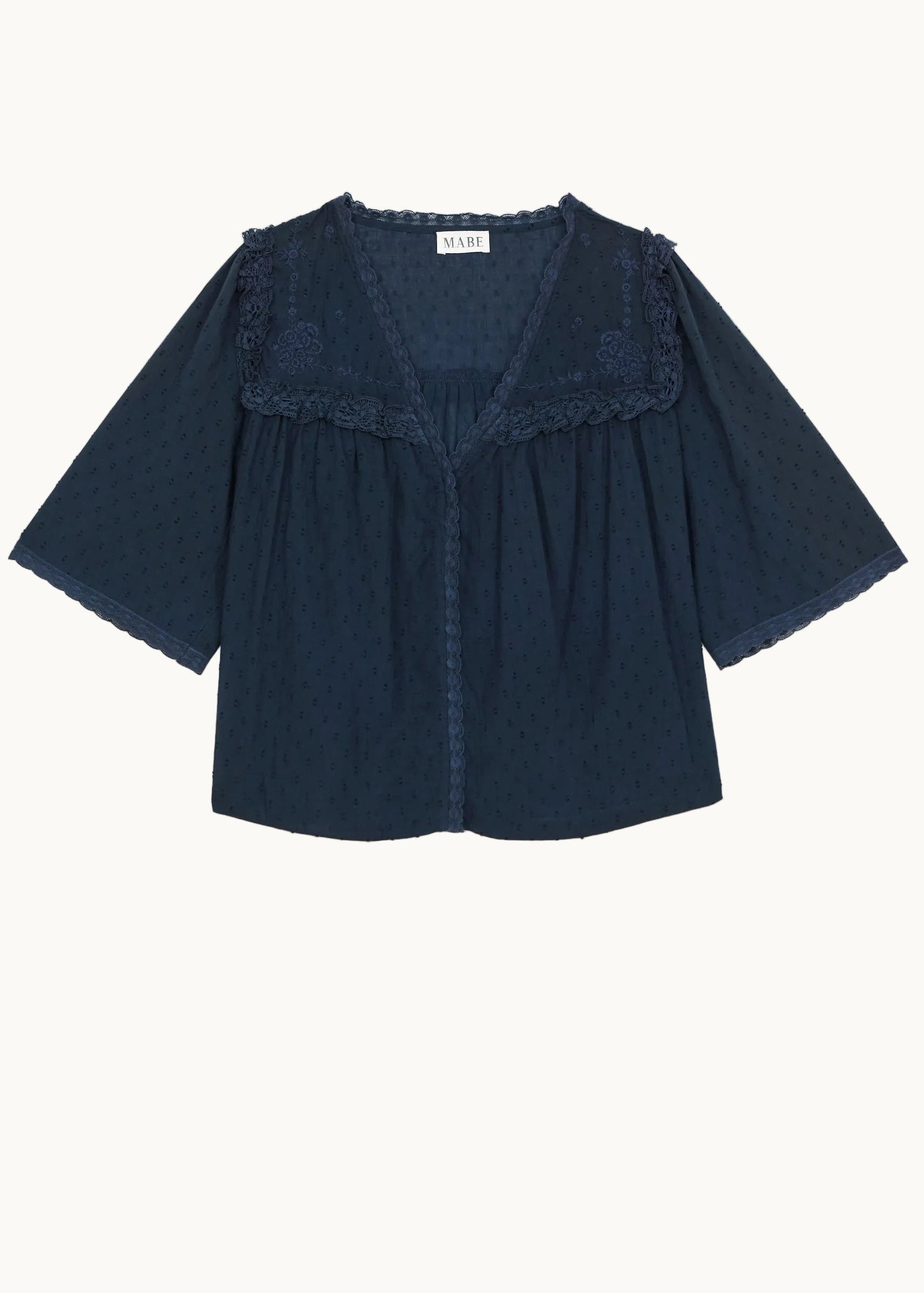 Brea Frill Top - Navy