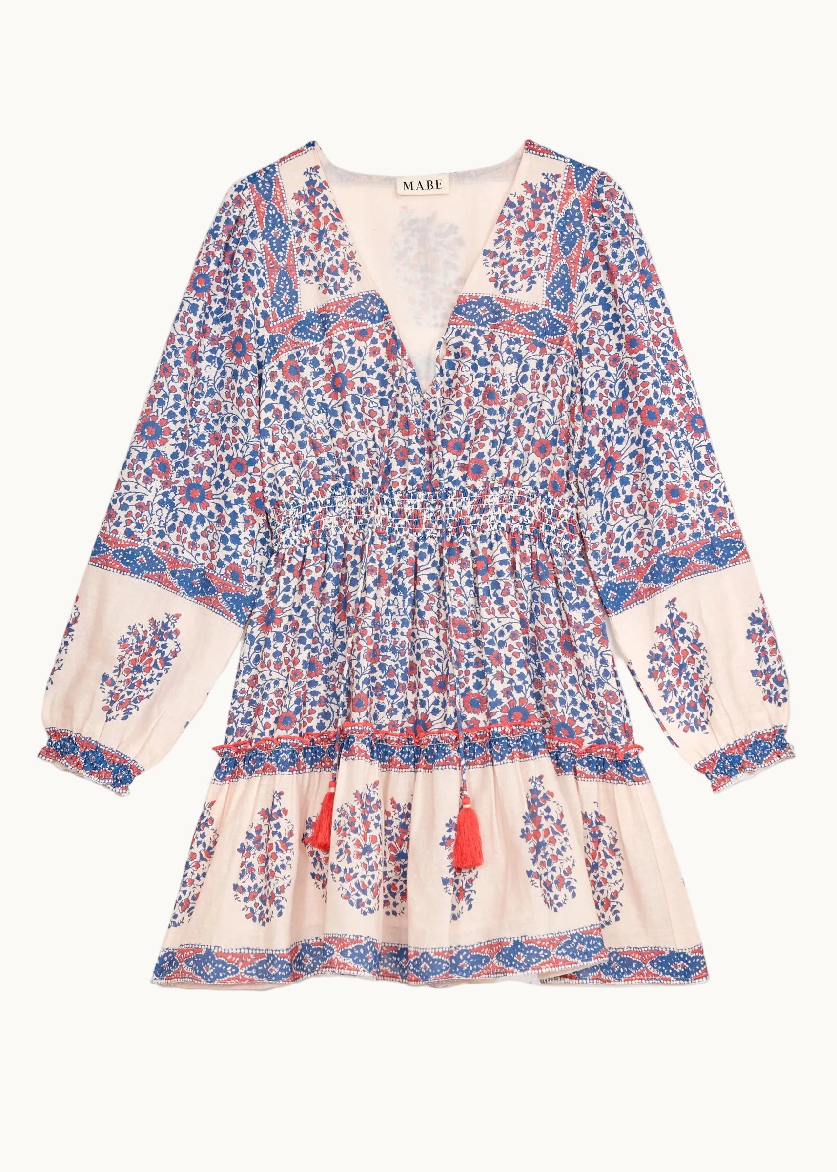 Della Long sleeve Sundress - Blue/Pink