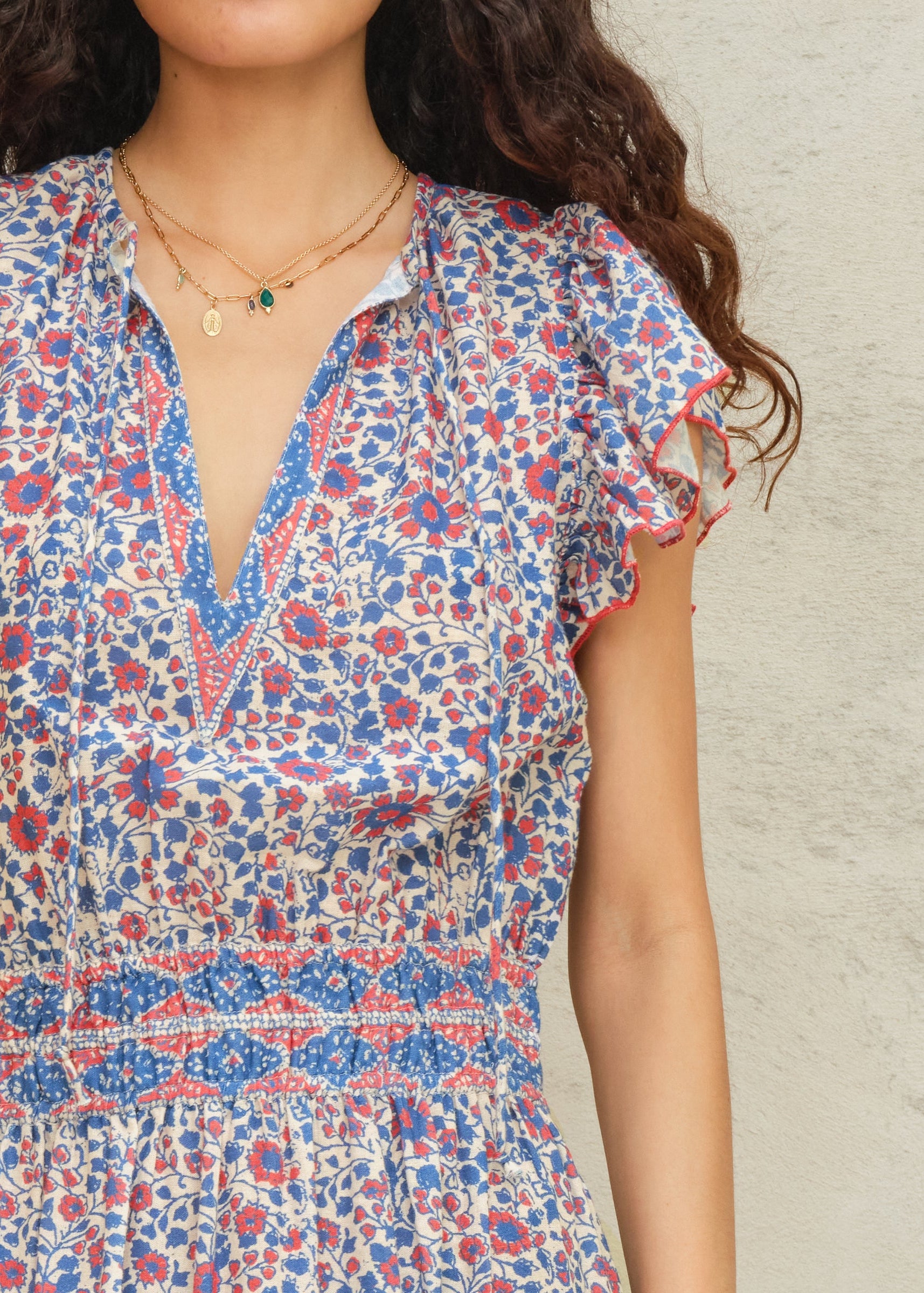 Della Maxi Dress - Blue/Pink