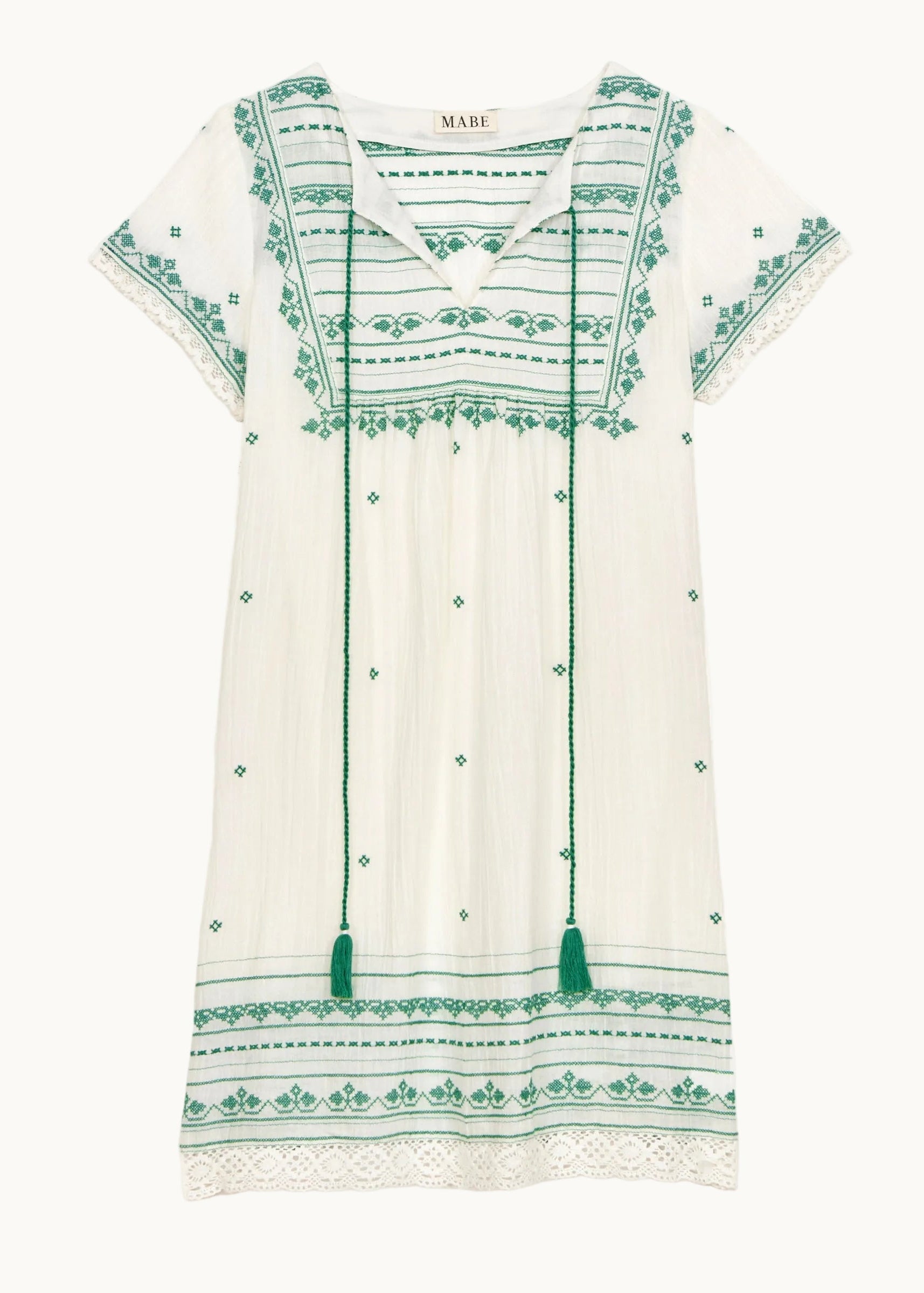 Elsa Sundress - Ecru/Green