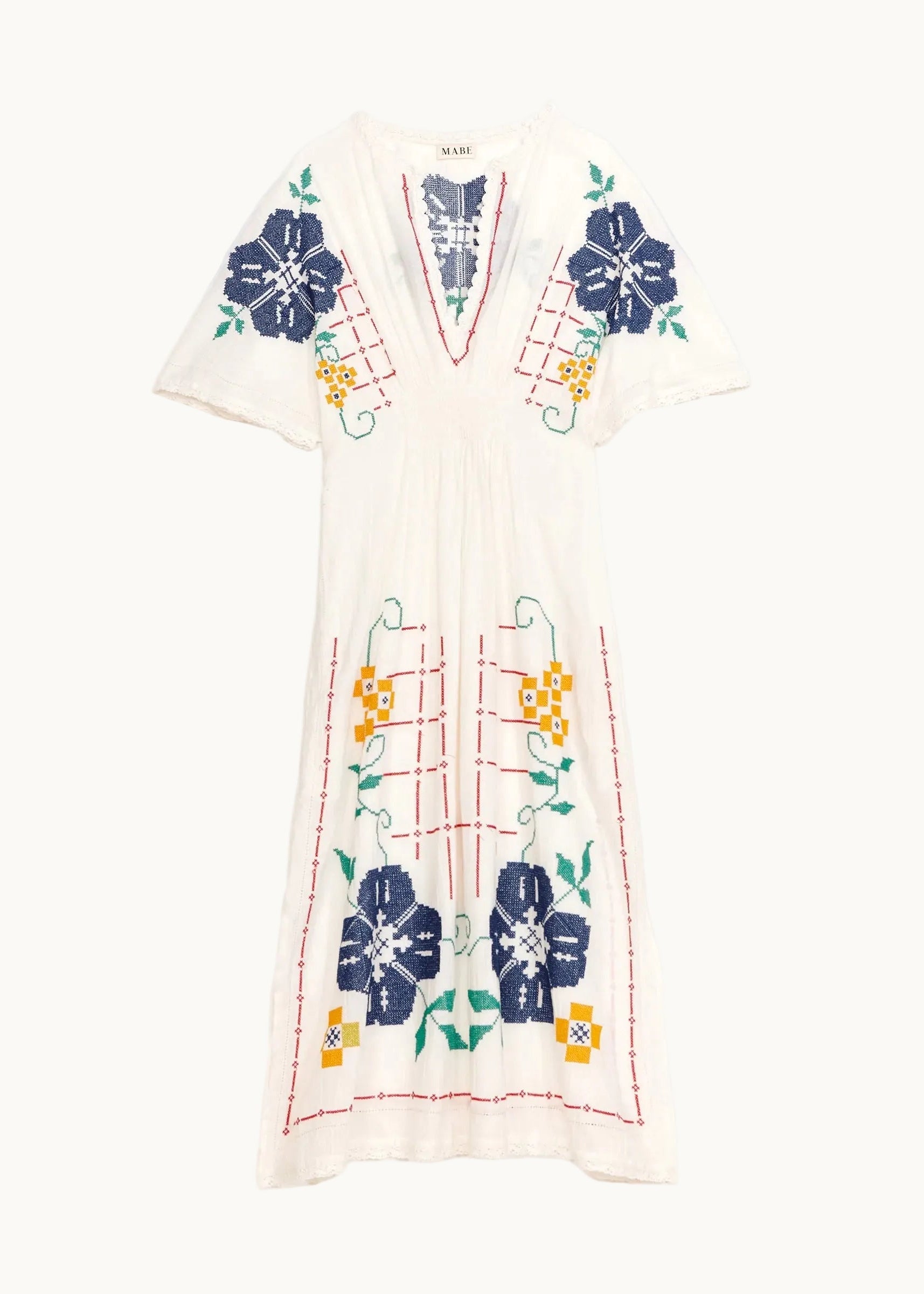 Laney Dress - Ecru/Multi