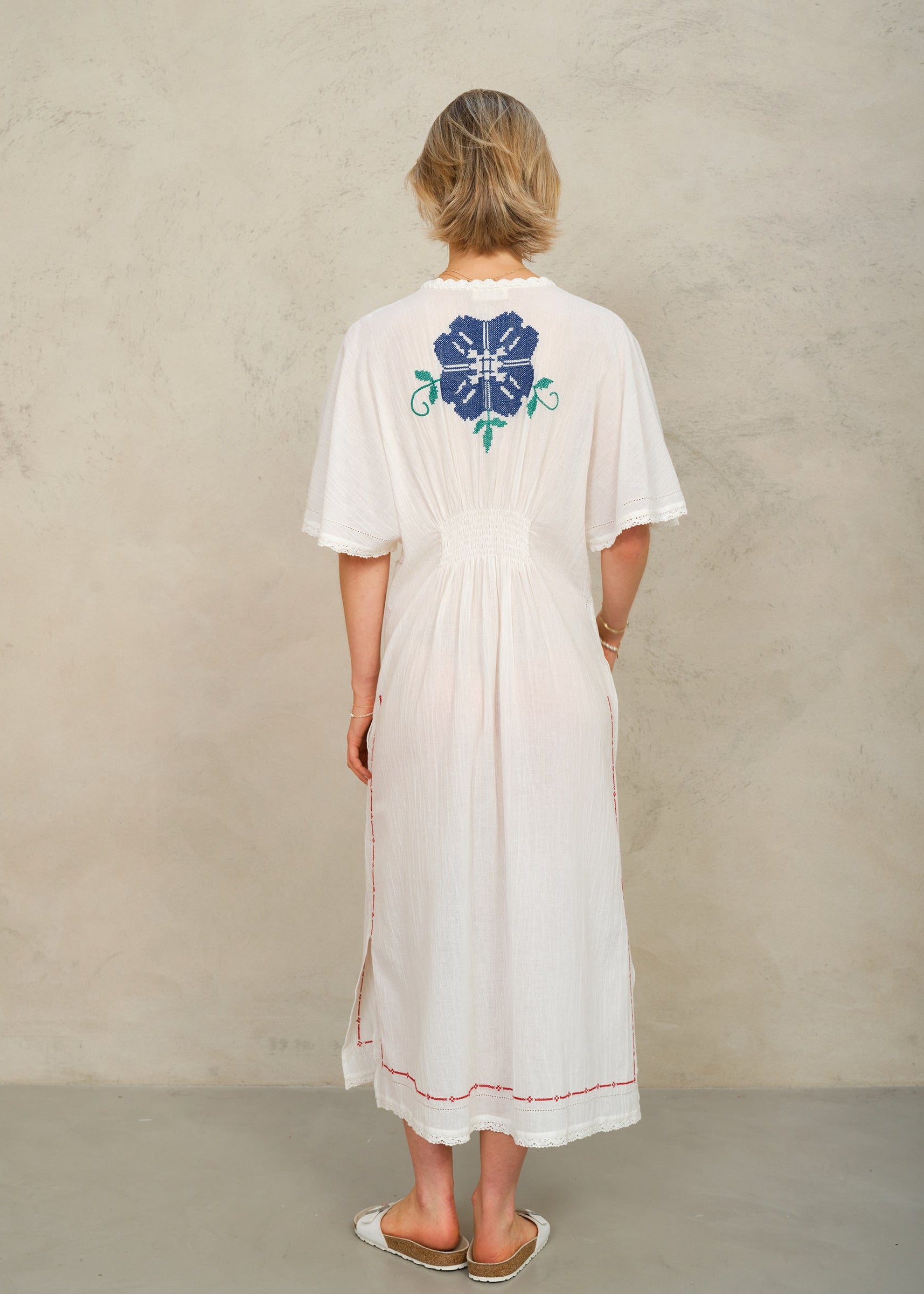 Laney Dress - Ecru/Multi