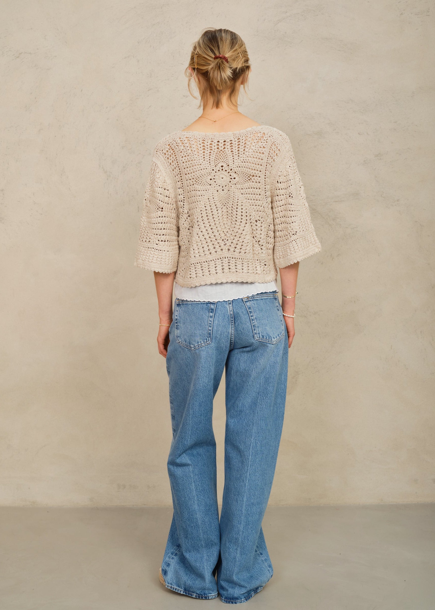 Margo Crochet Cardigan - Ecru