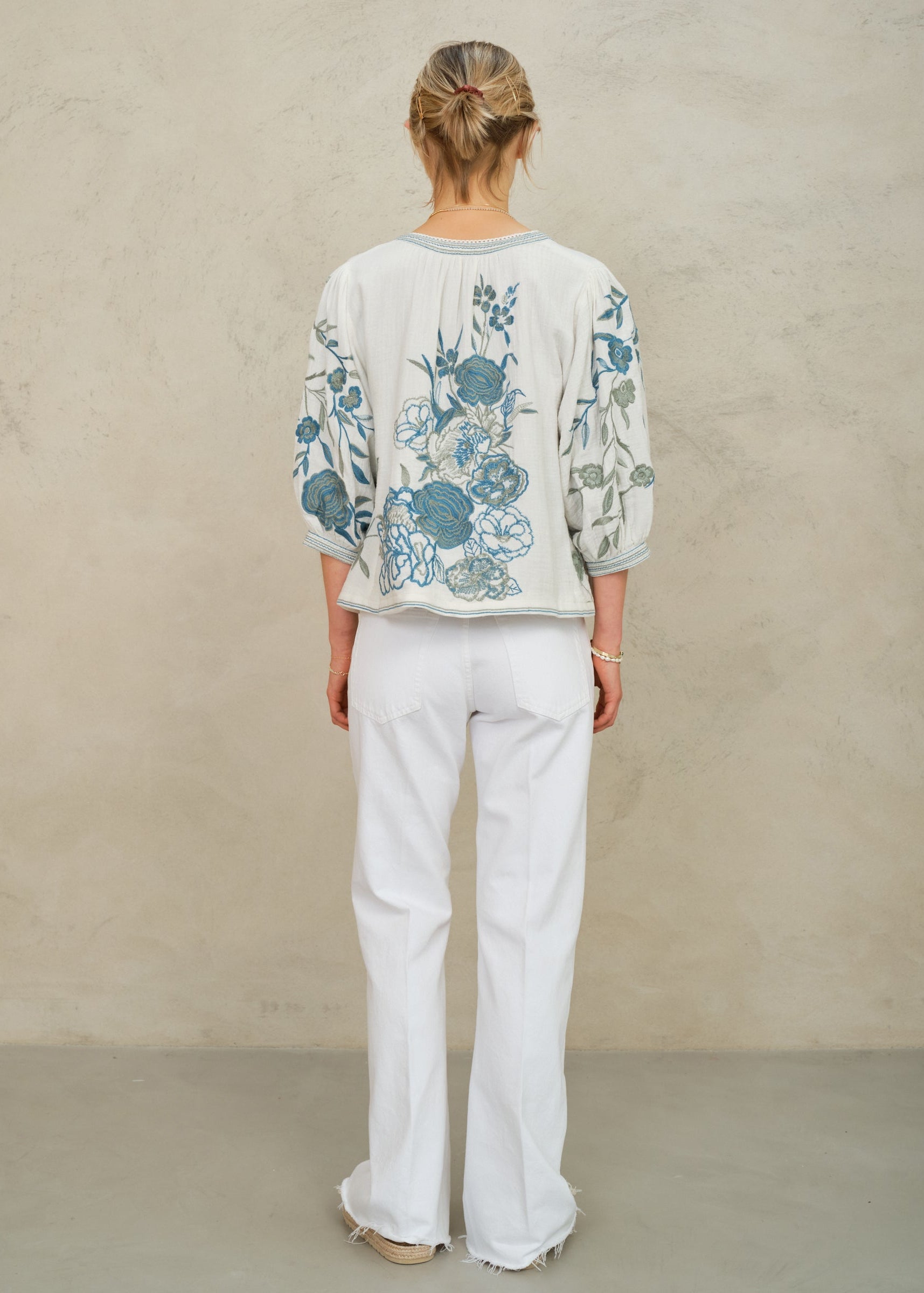 Ori Jacket - Ecru/Blue