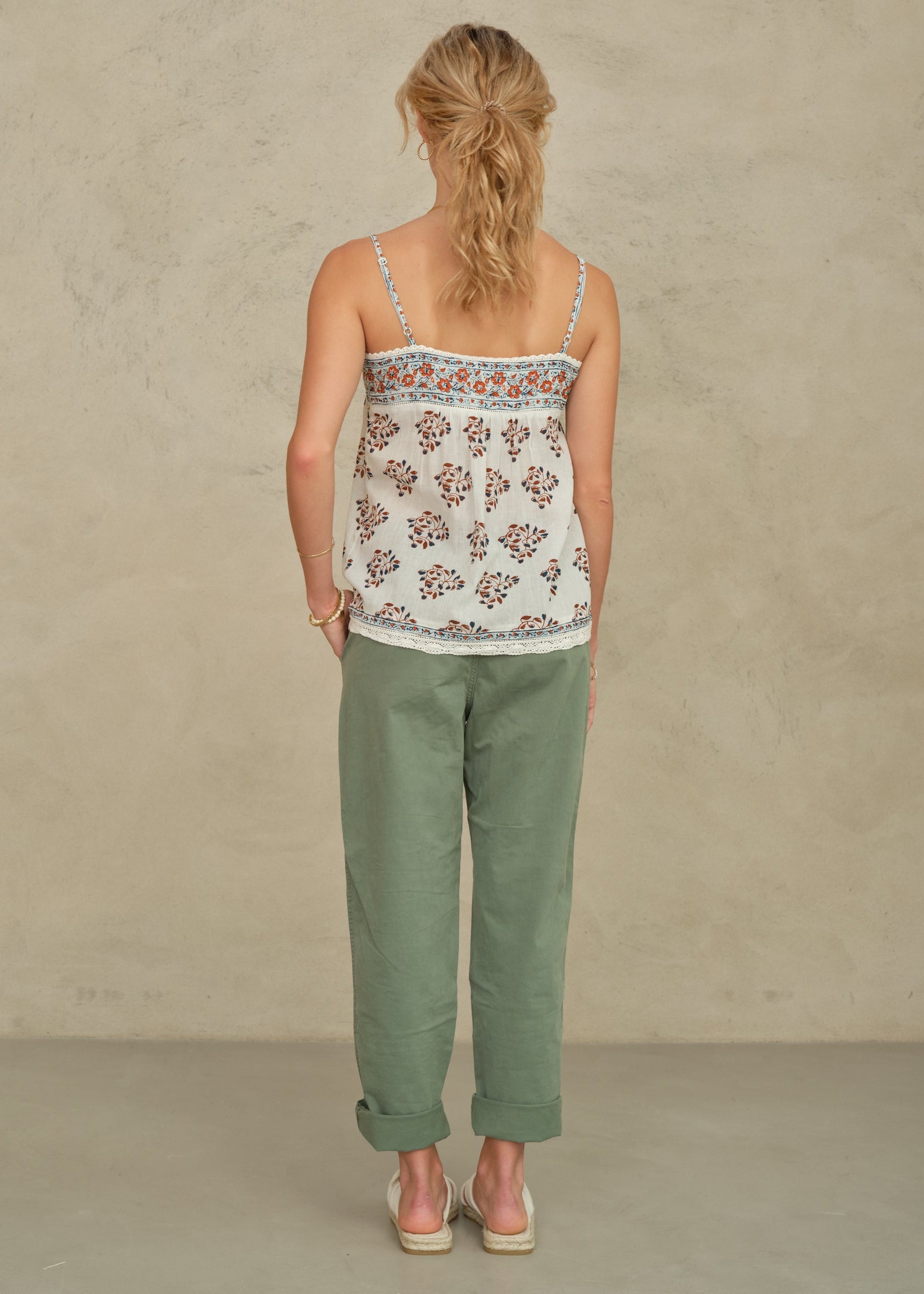 Stella Camisole - Ecru/Rust