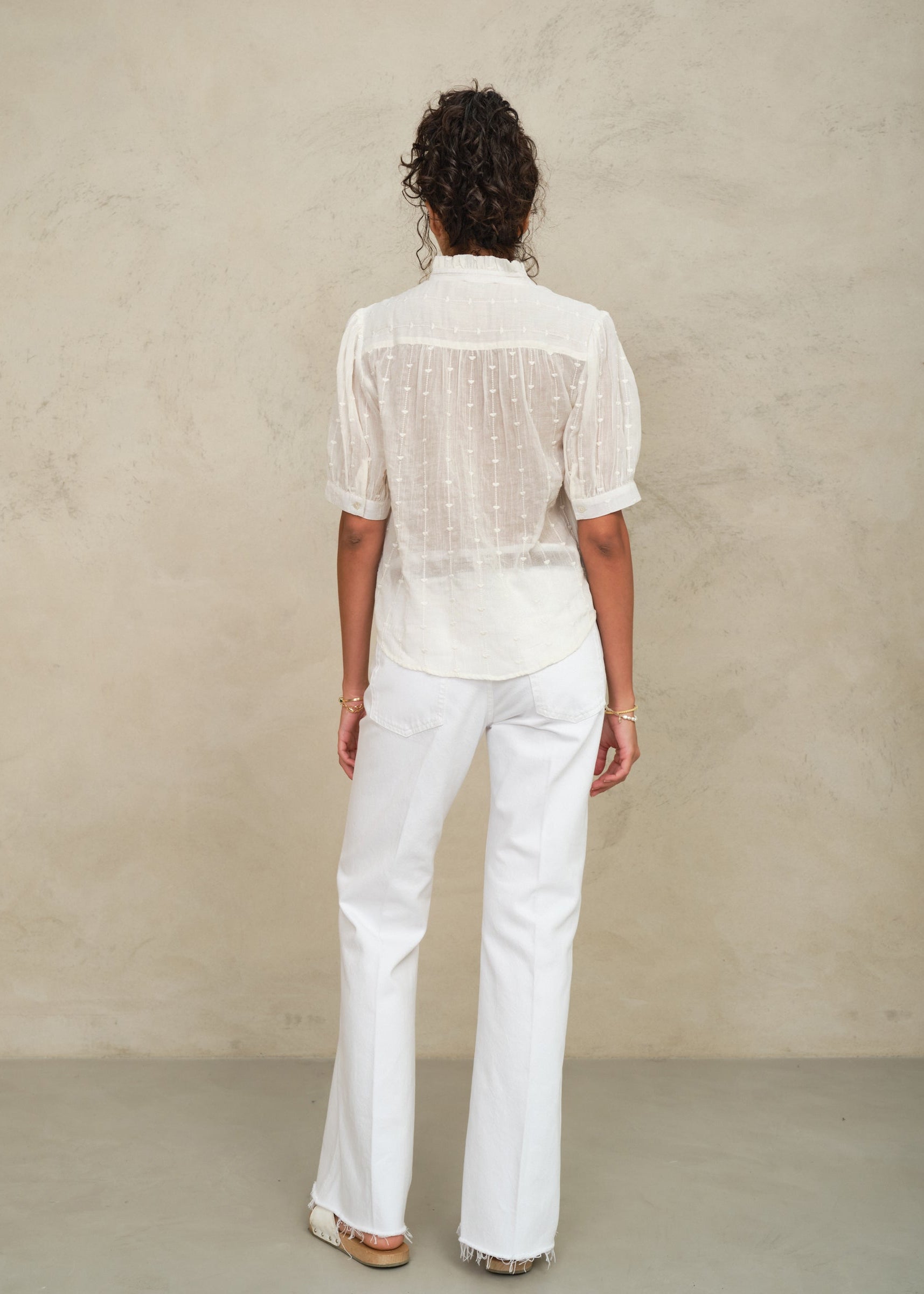 Alli Short Sleeve Top - Ecru