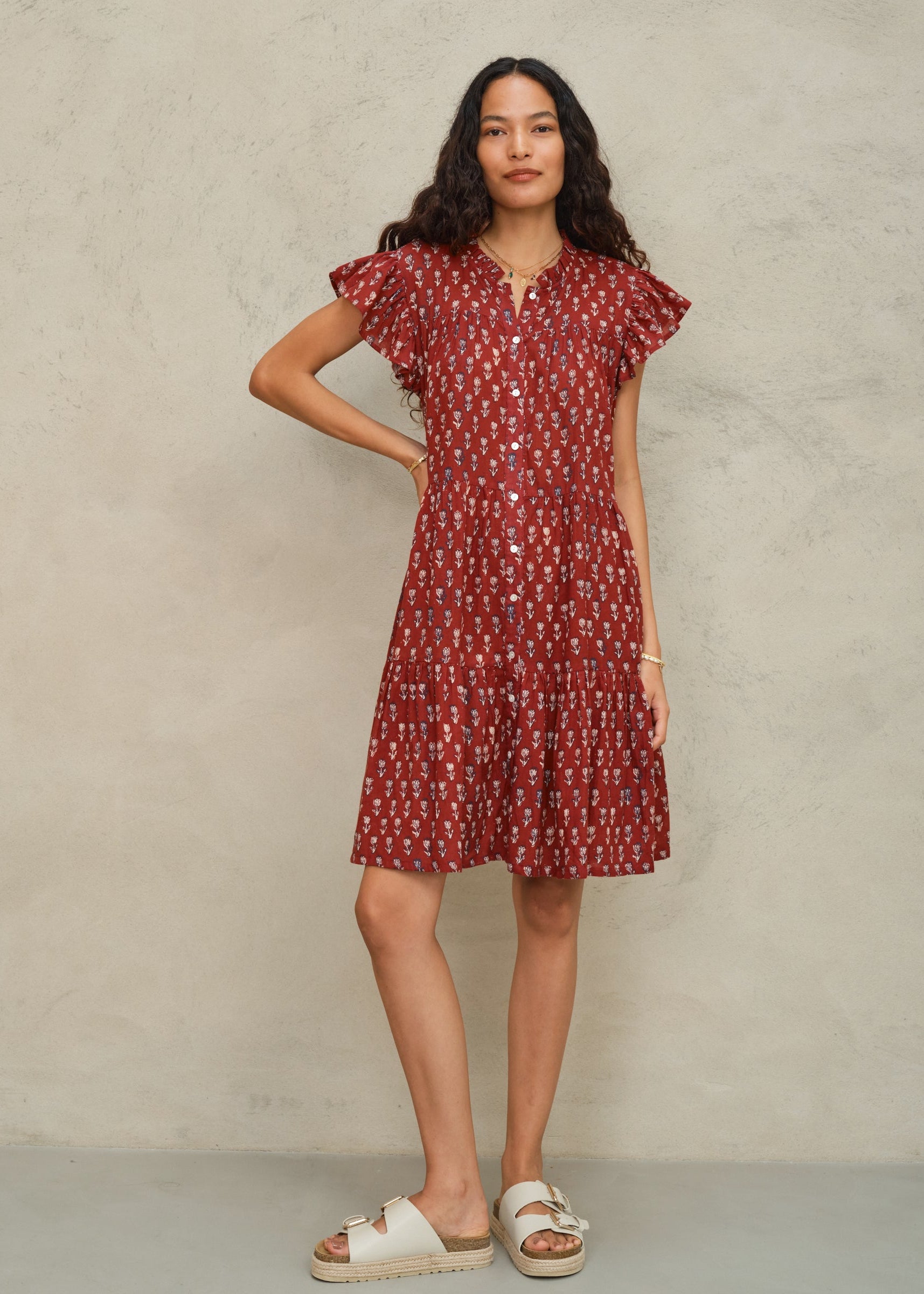 Ari Frill Sundress - Berry
