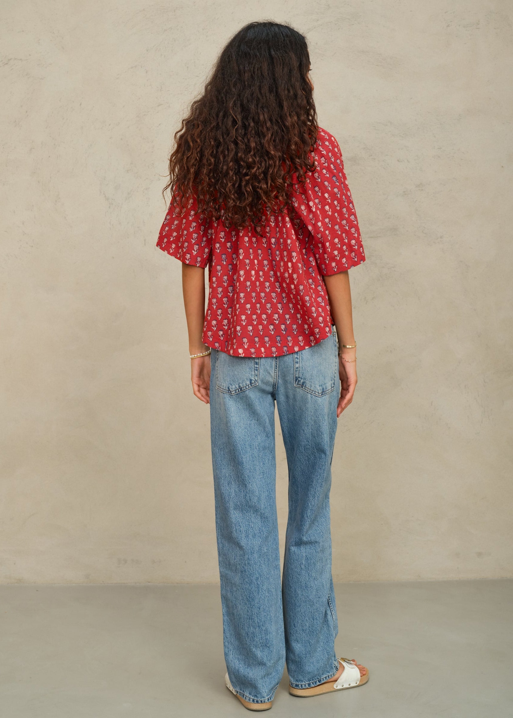 Ari Gathered Top - Red