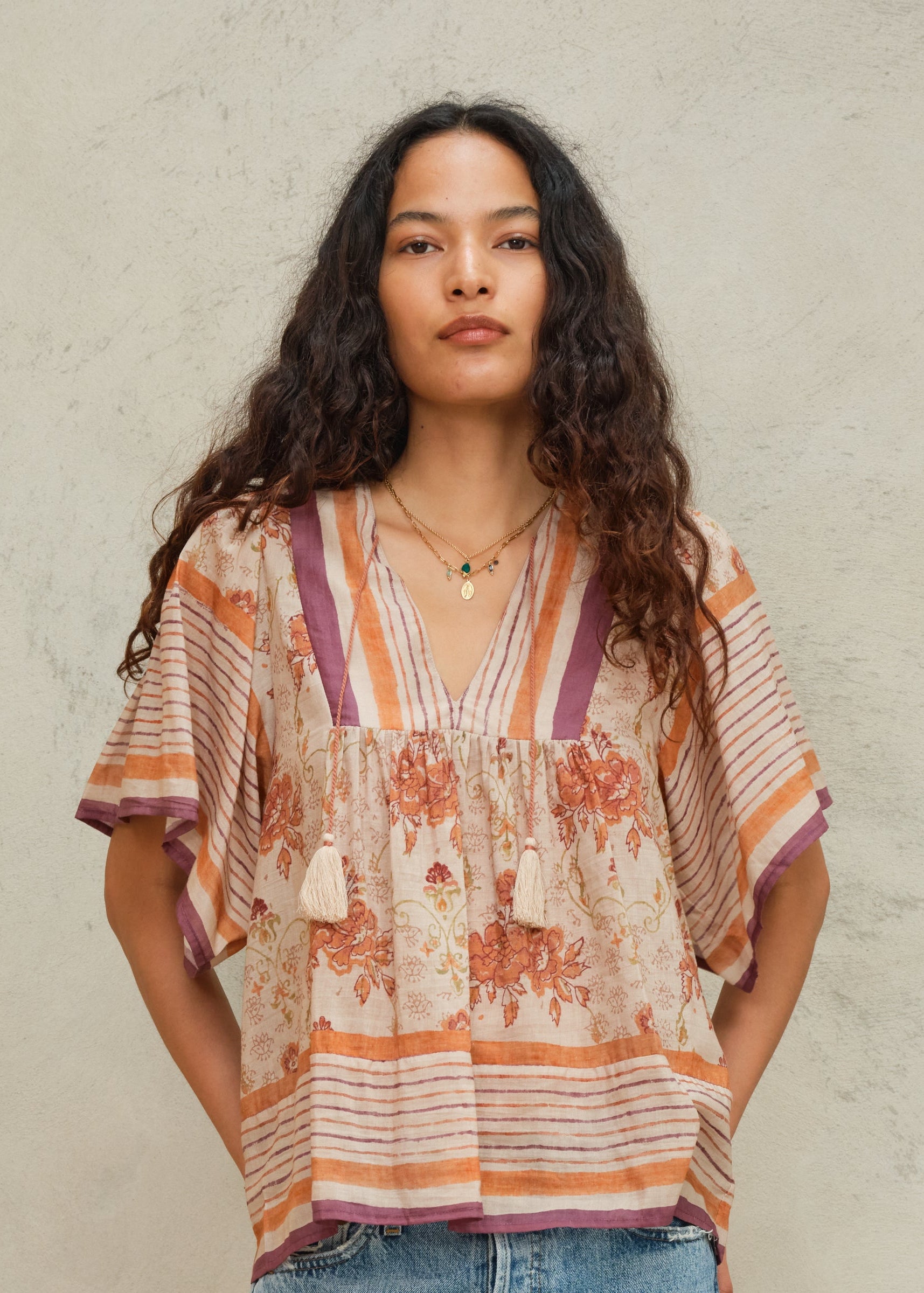 Aubrie Short Sleeve Top - Multi