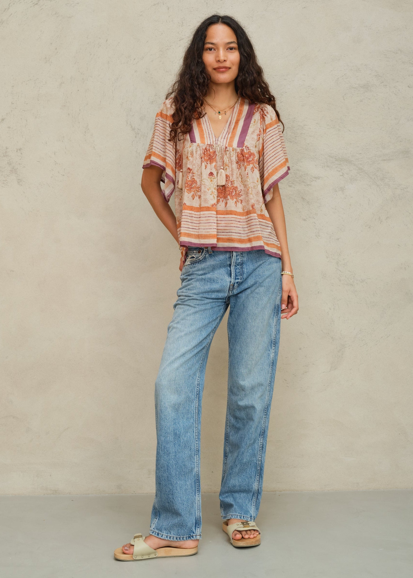 Aubrie Short Sleeve Top - Multi