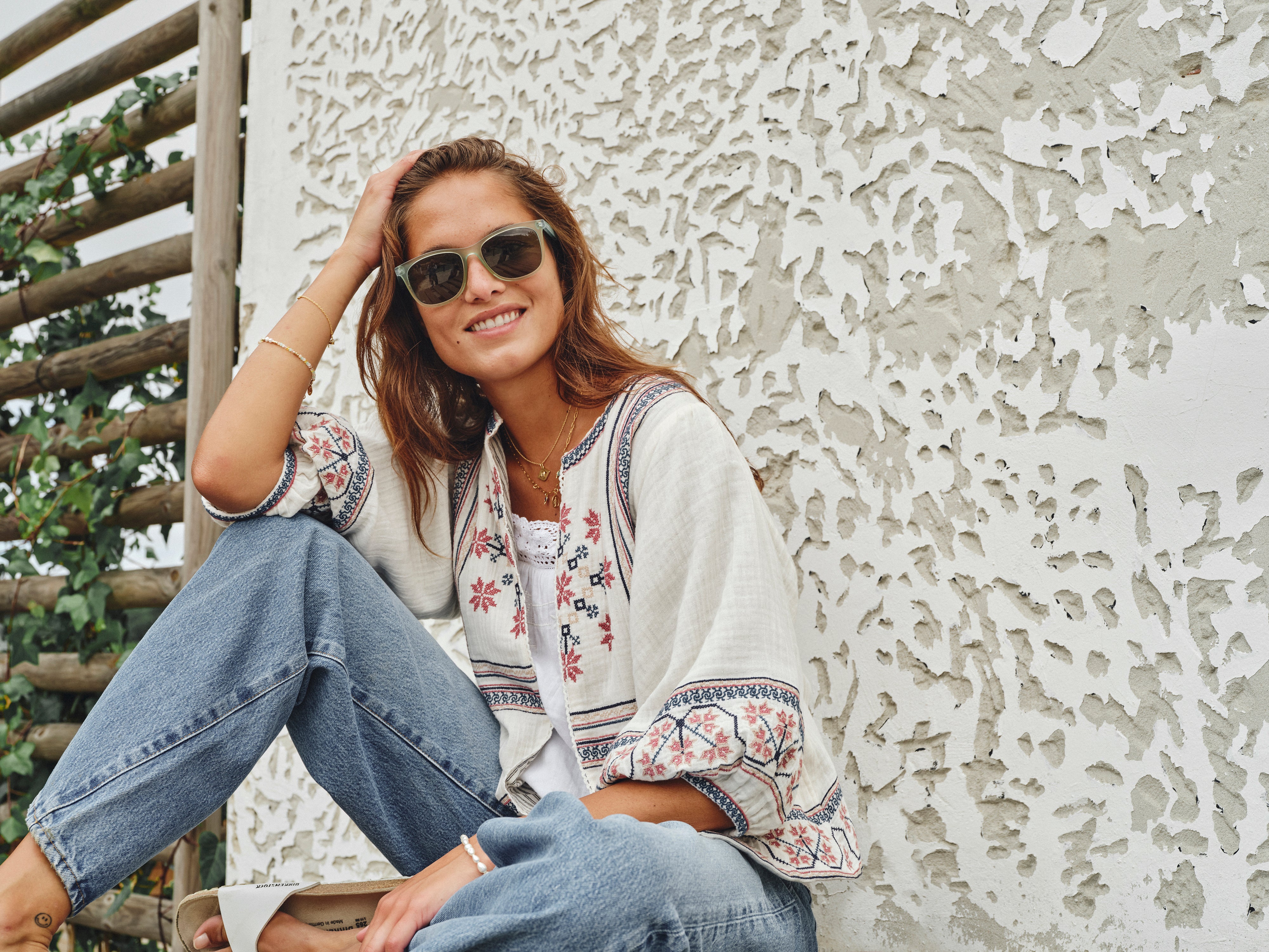 Calista Jacket - Ecru/Multi