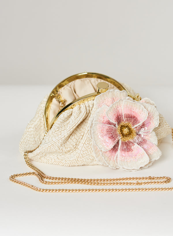 Carrie Corsage Clutch - Ivory