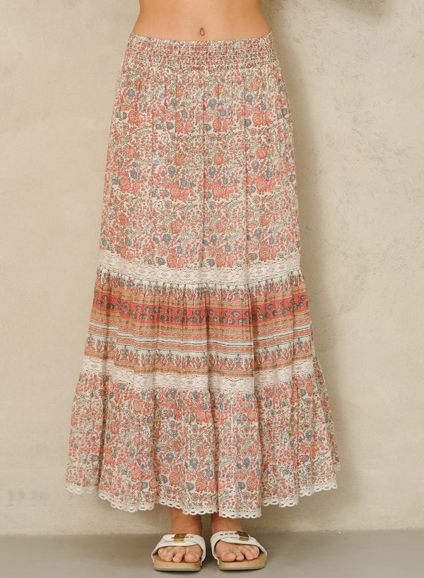 Cass Maxi Skirt - Coral