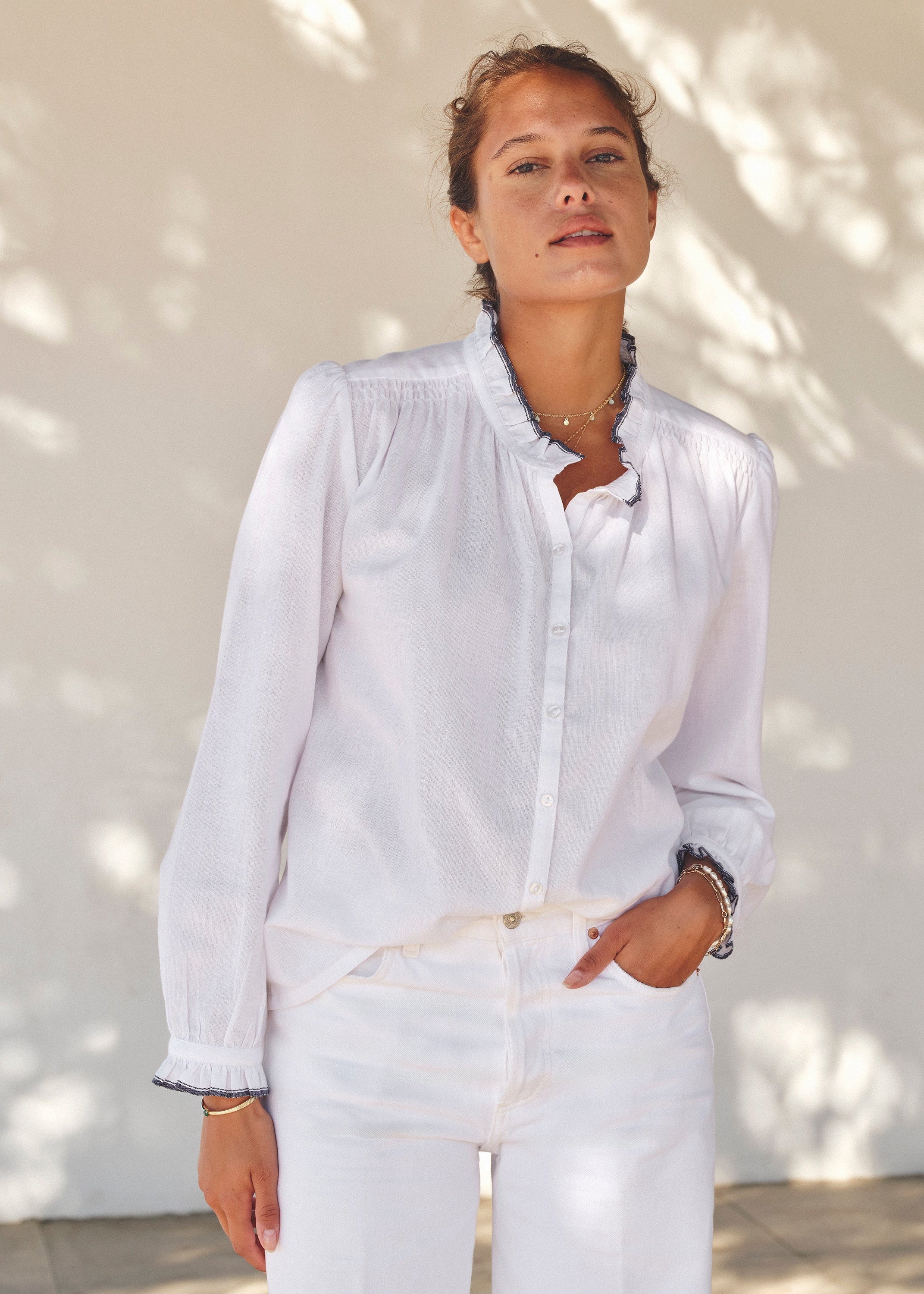 Chrissie Long Sleeve Top - Ivory