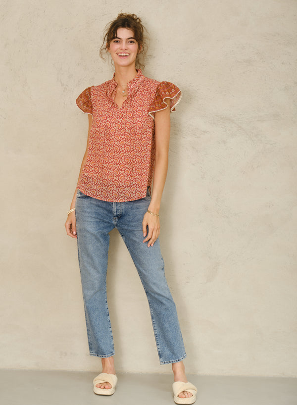Dana Frill Top - Red