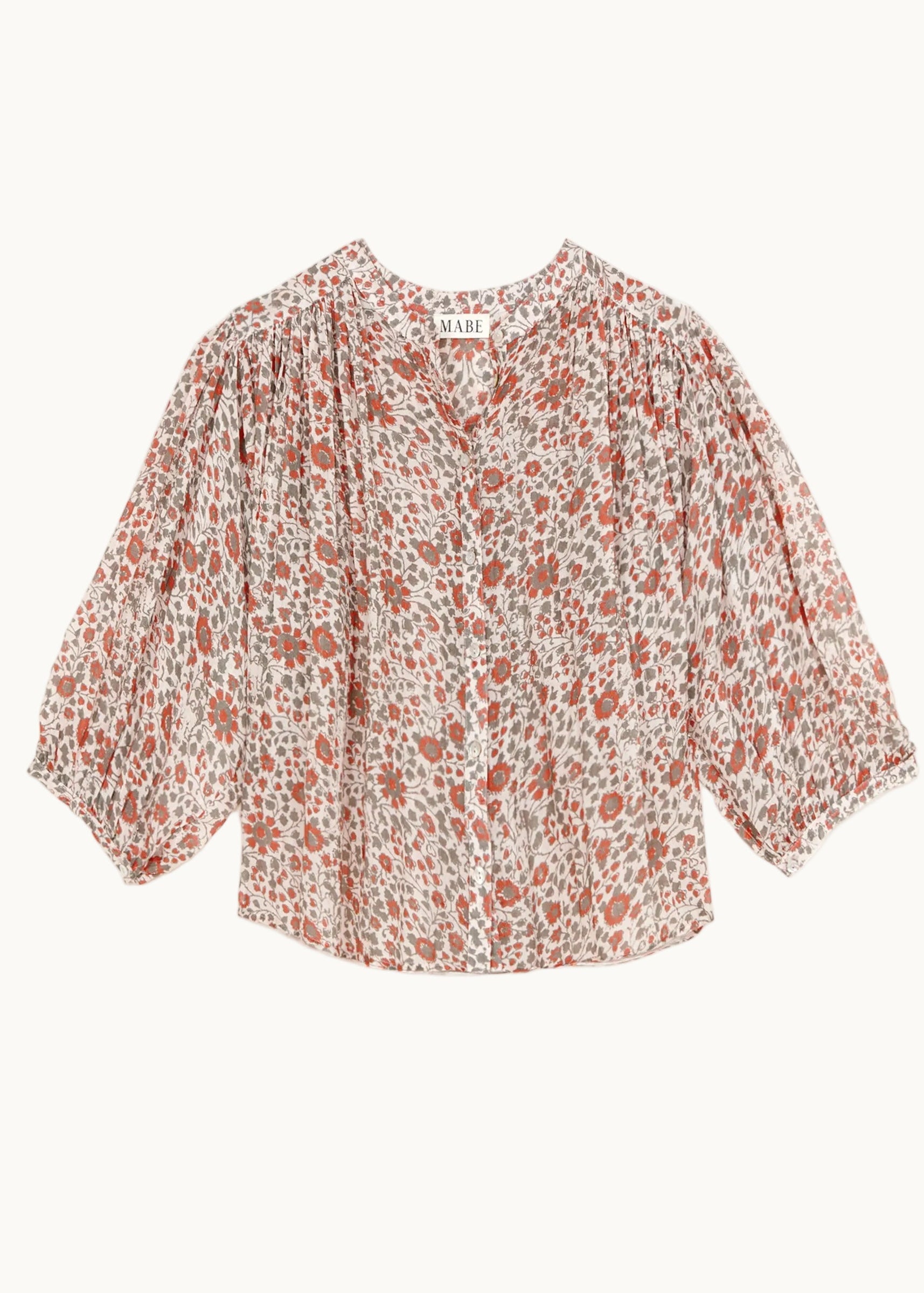 Della Long Sleeve Top - Rust/Khaki