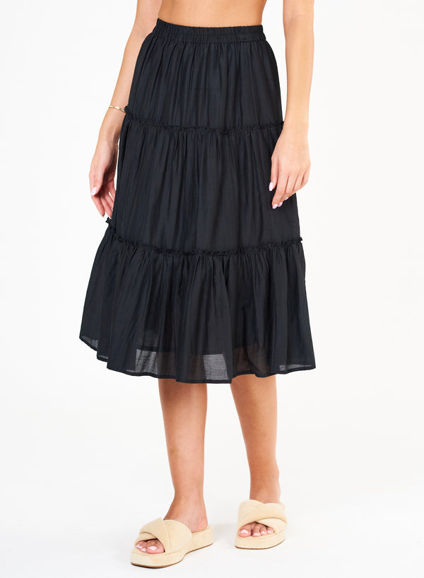 Della Midi Skirt - Black