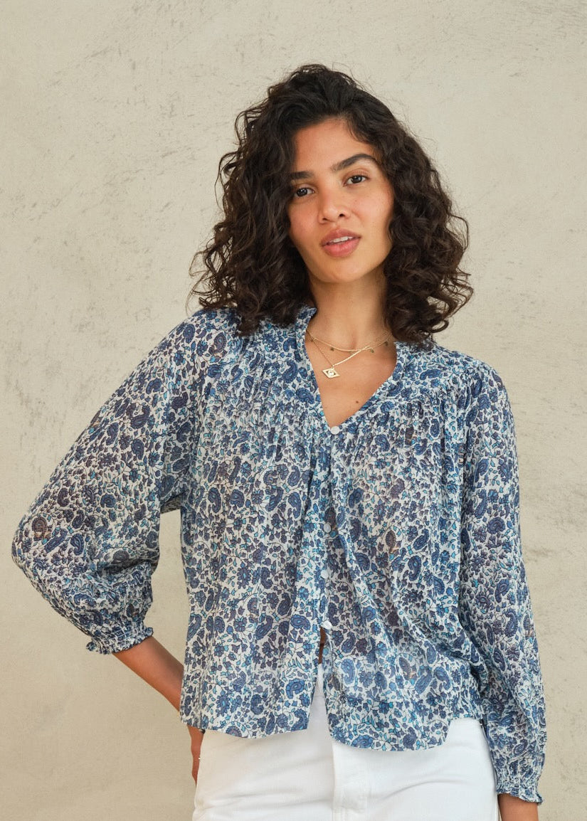 Esti Long Sleeve Top - Blue