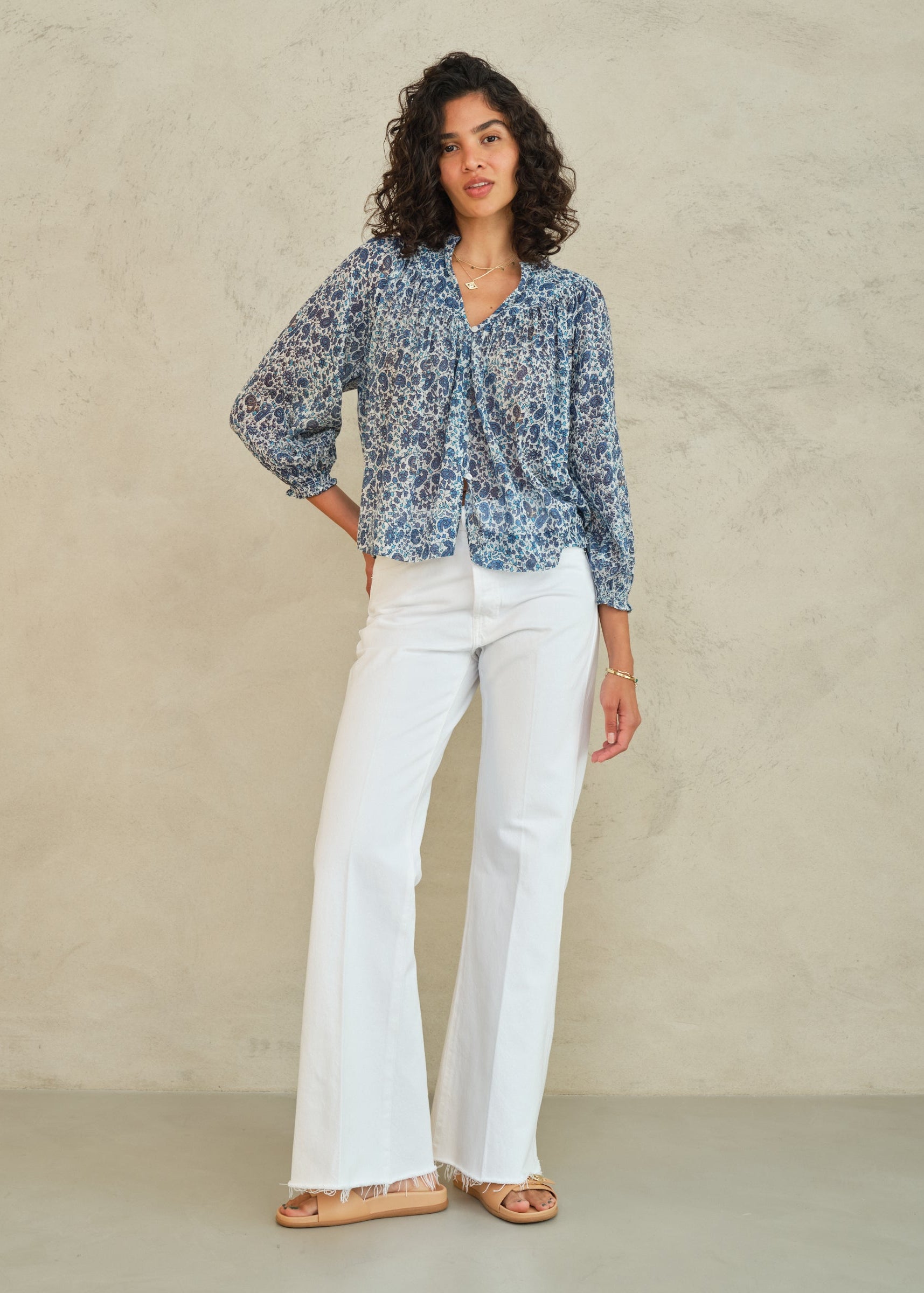 Esti Long Sleeve Top - Blue