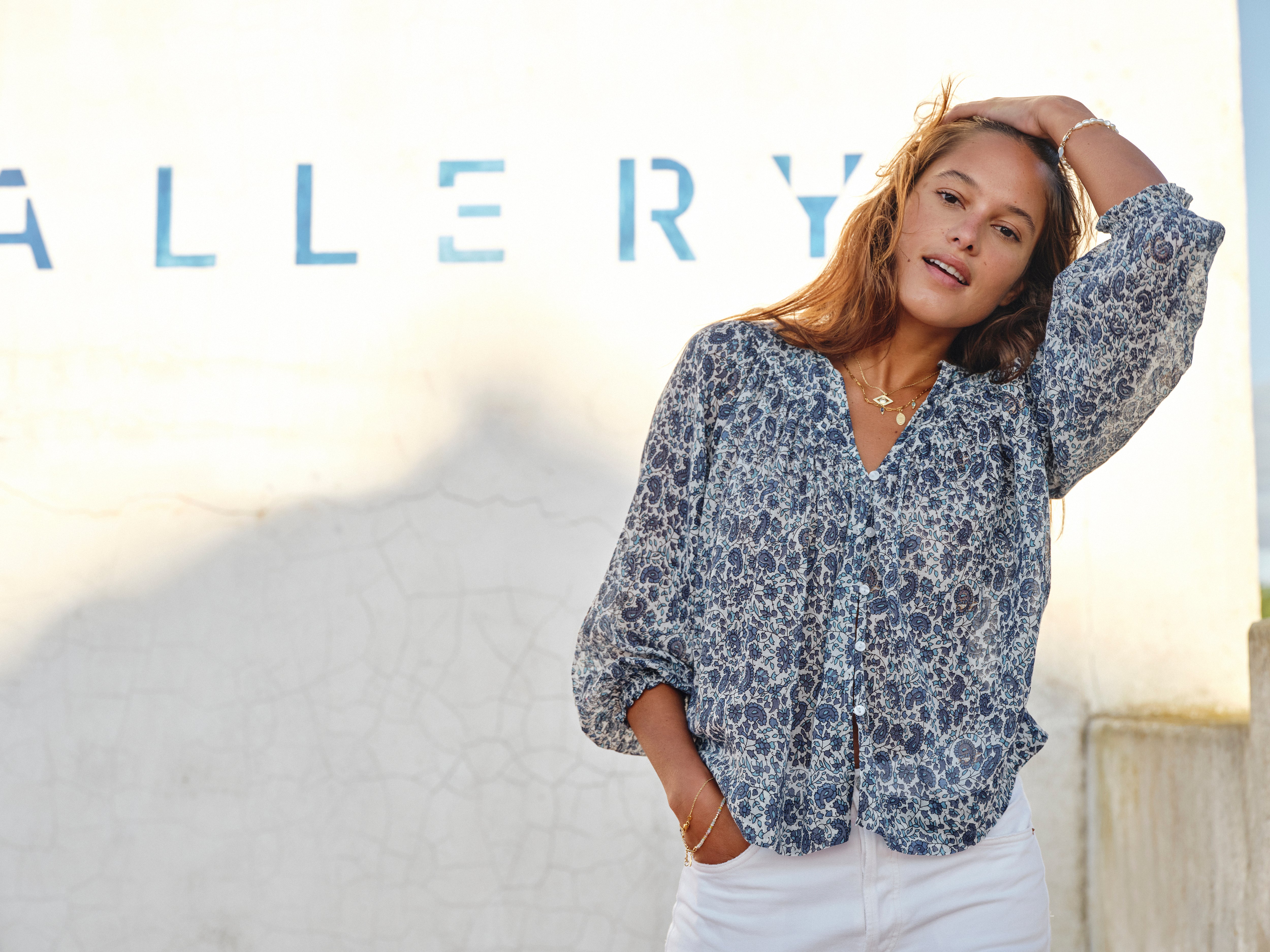 Esti Long Sleeve Top - Blue