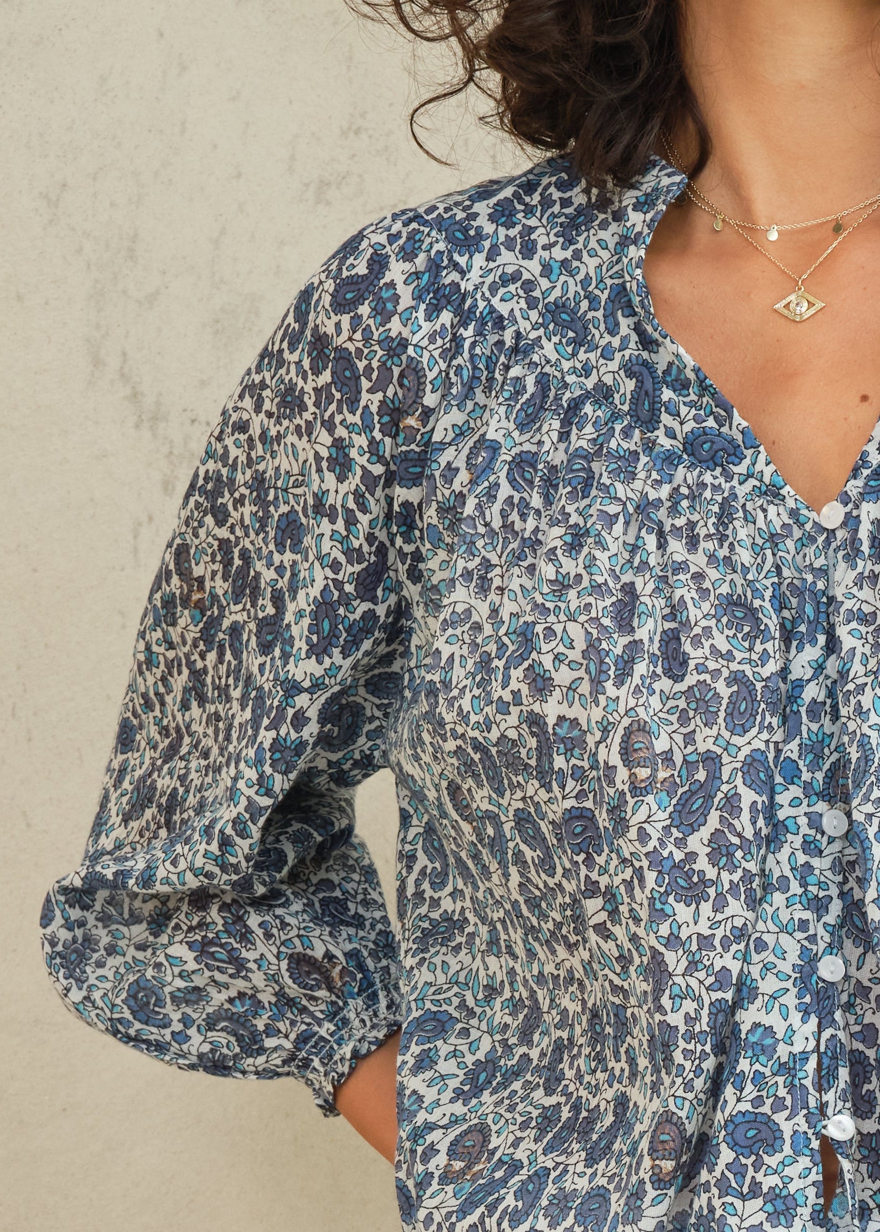 Esti Long Sleeve Top - Blue