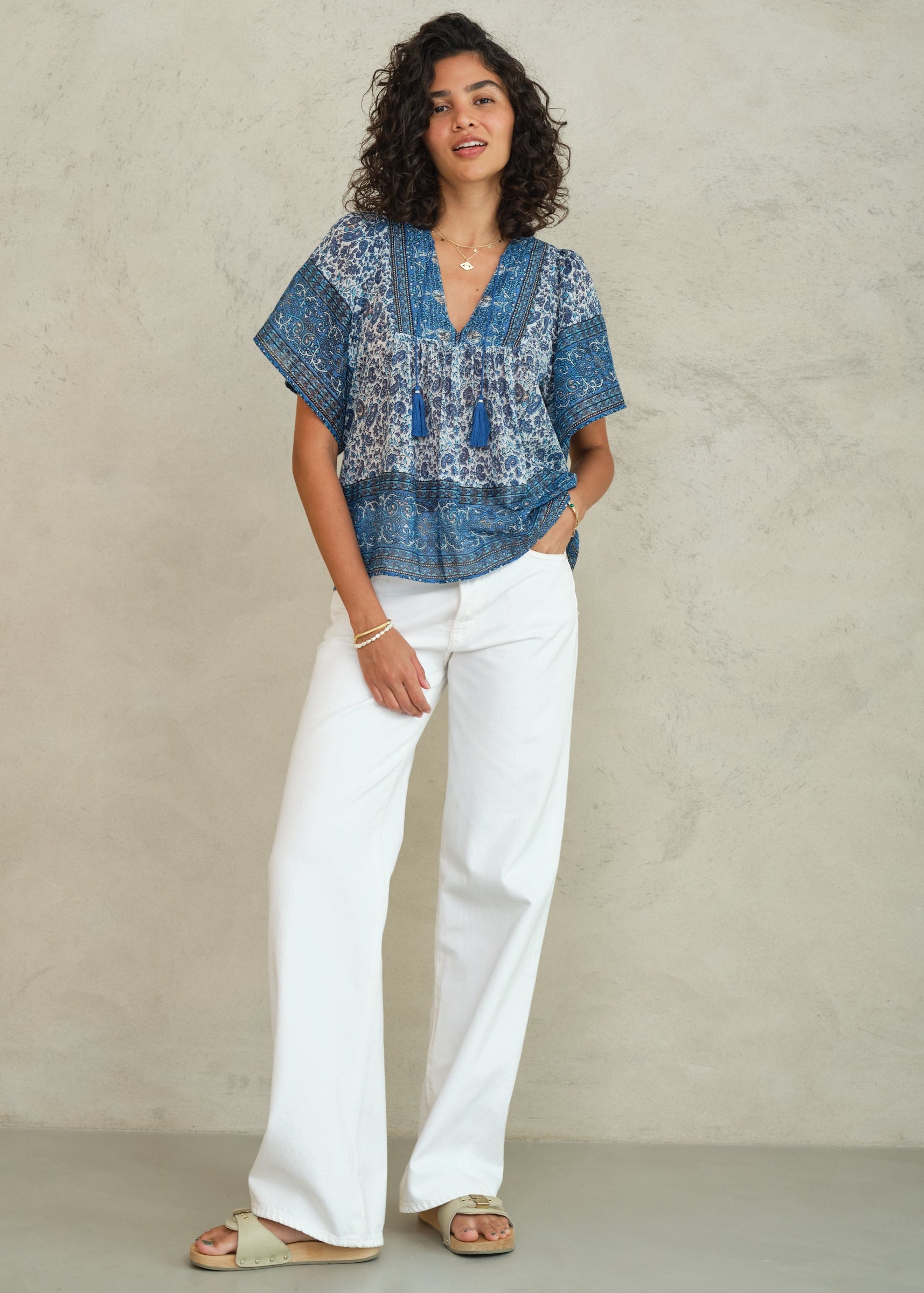 Esti Short Sleeve Top - Blue