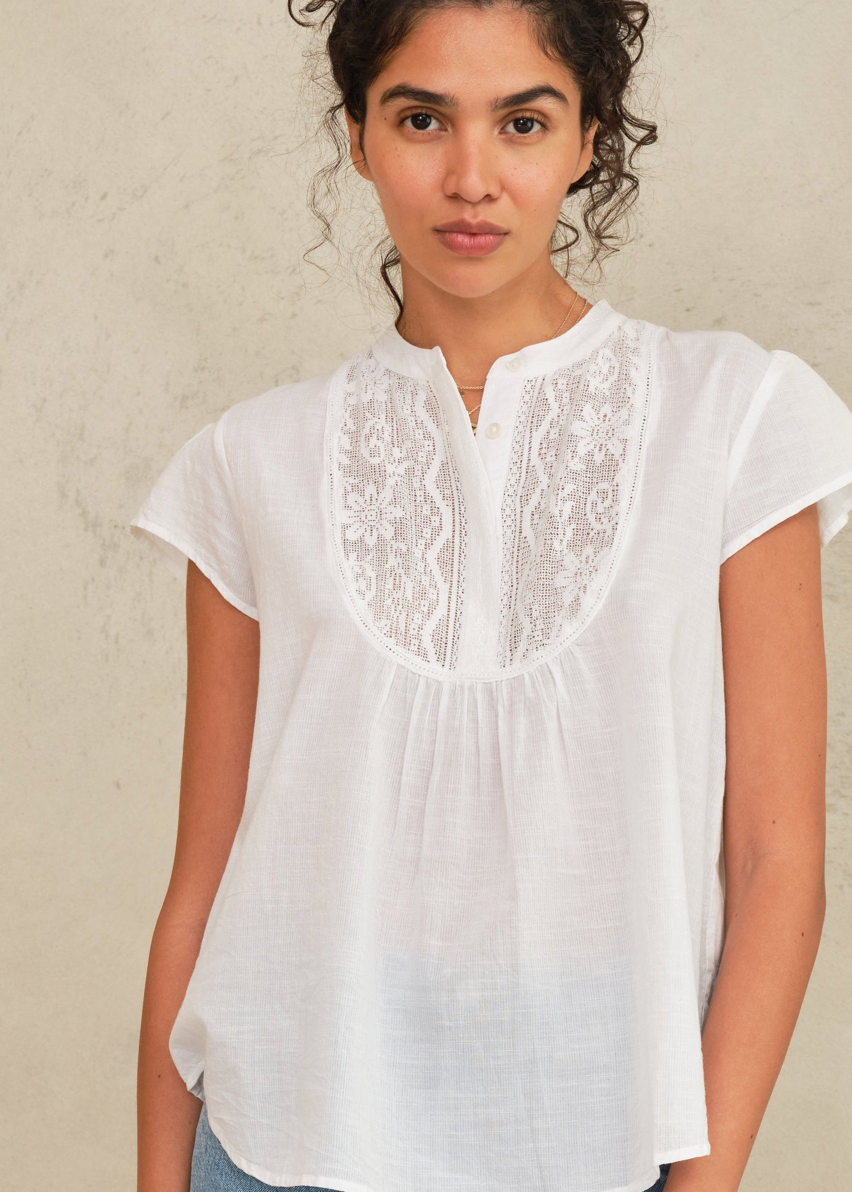 Freya Short Sleeve Top - White