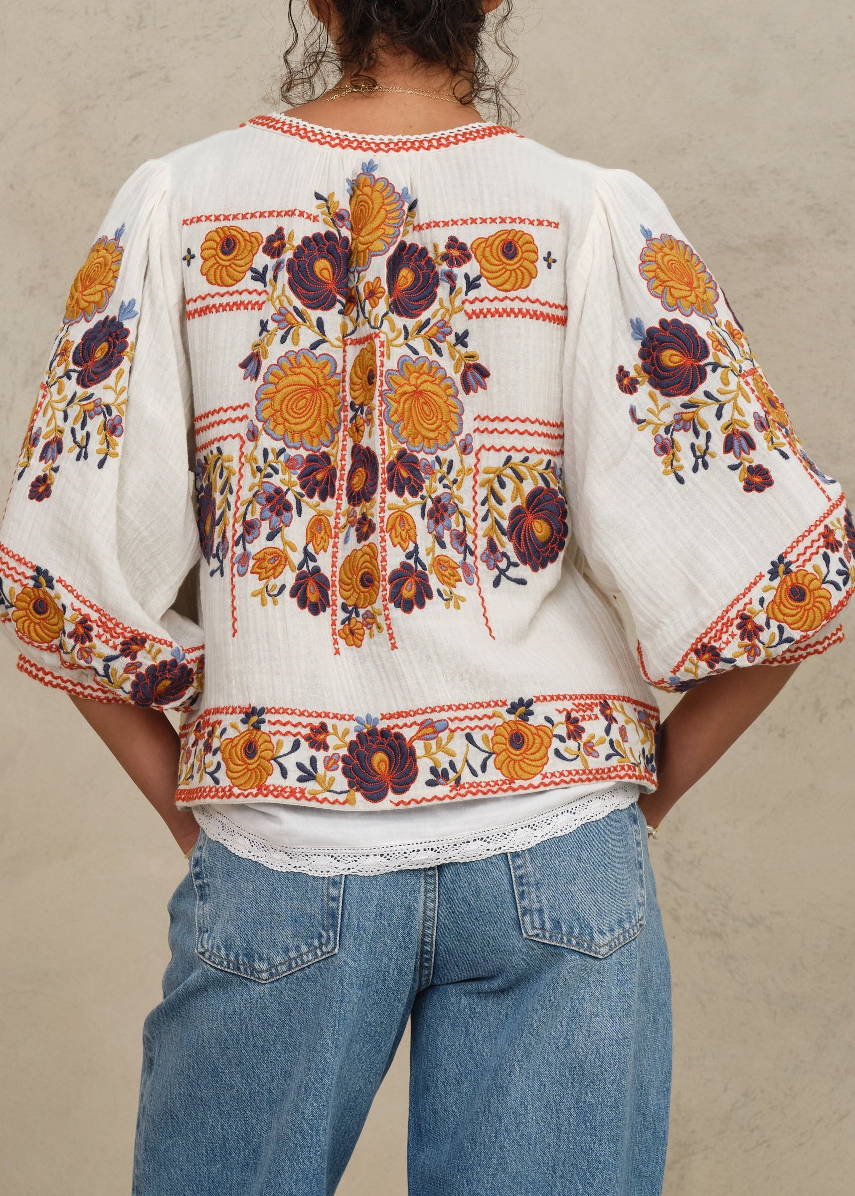 Greta Jacket - Ecru/Multi