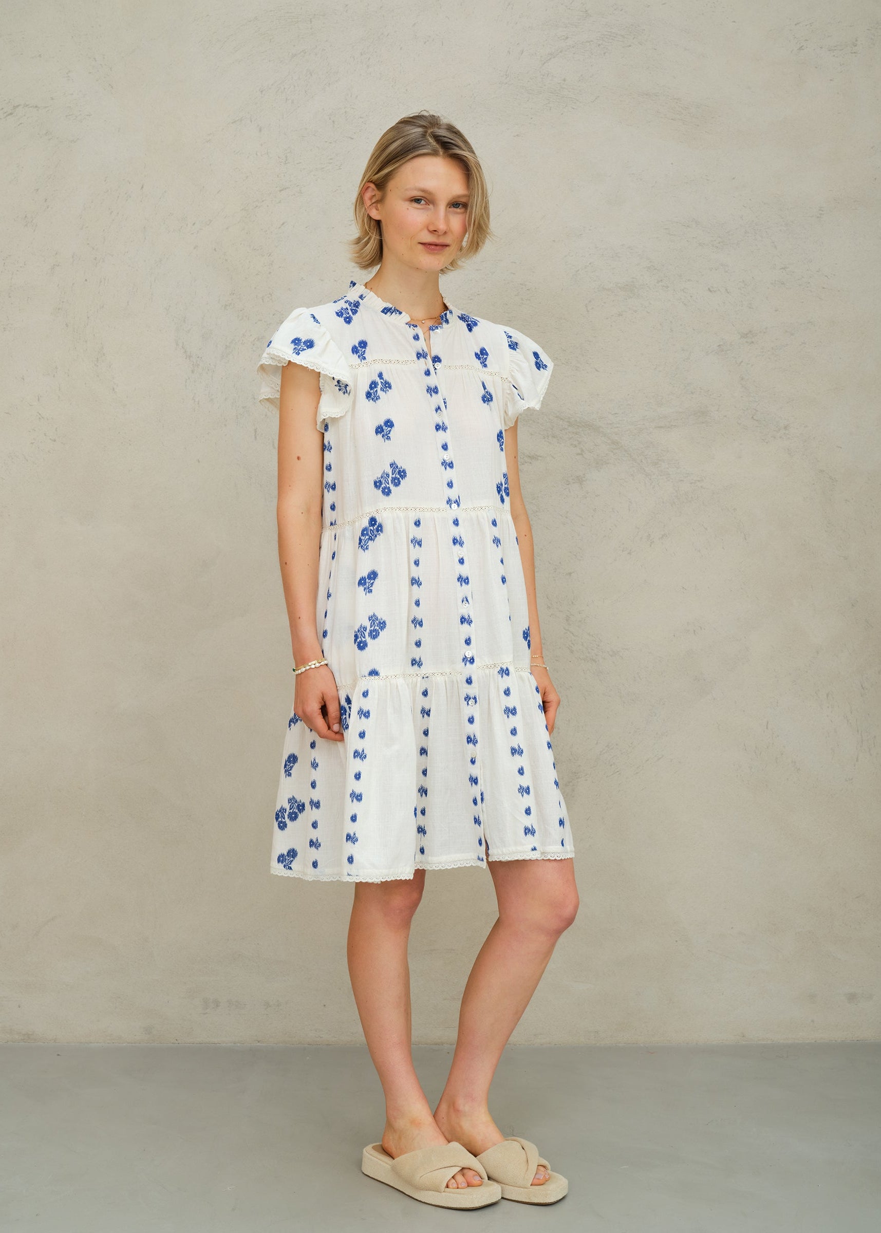 Iris Frill Sundress - Blue