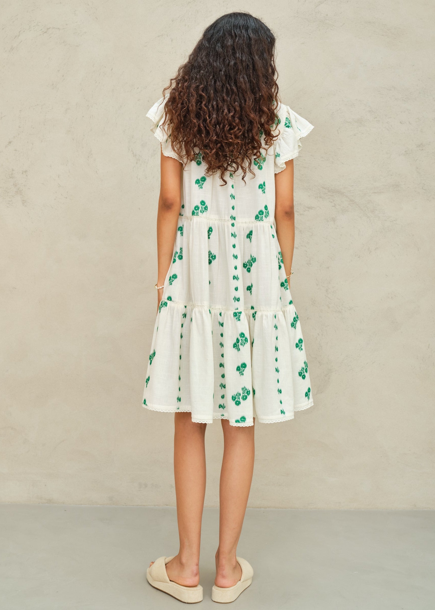 Iris Frill Sundress - Green