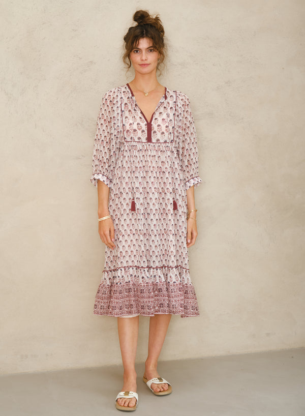 Kiki Gathered Dress - Blue