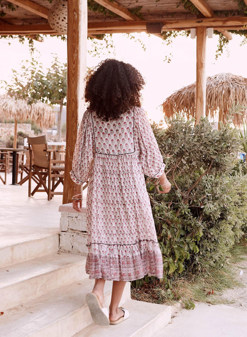 Kiki Gathered Dress - Pink