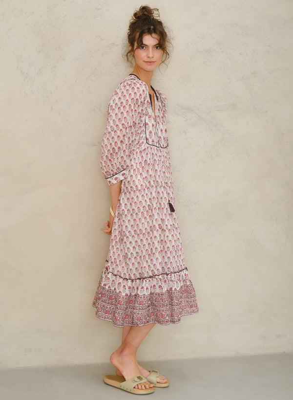 Kiki Gathered Dress - Pink