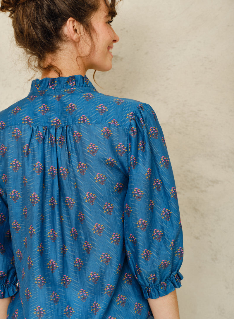 Lindi Printed Top - Blue