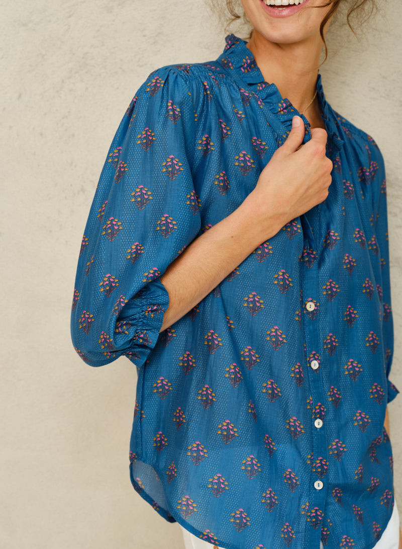 Lindi Printed Top - Blue