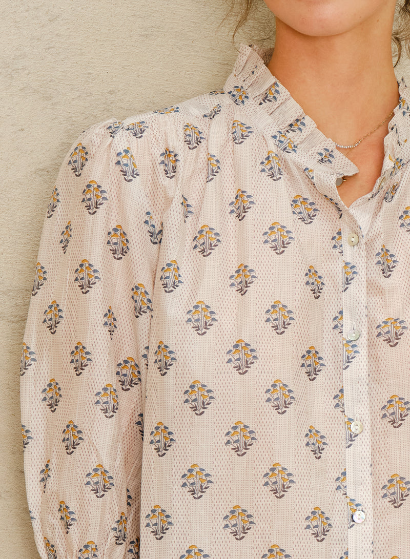 Lindi Printed Top - Ecru