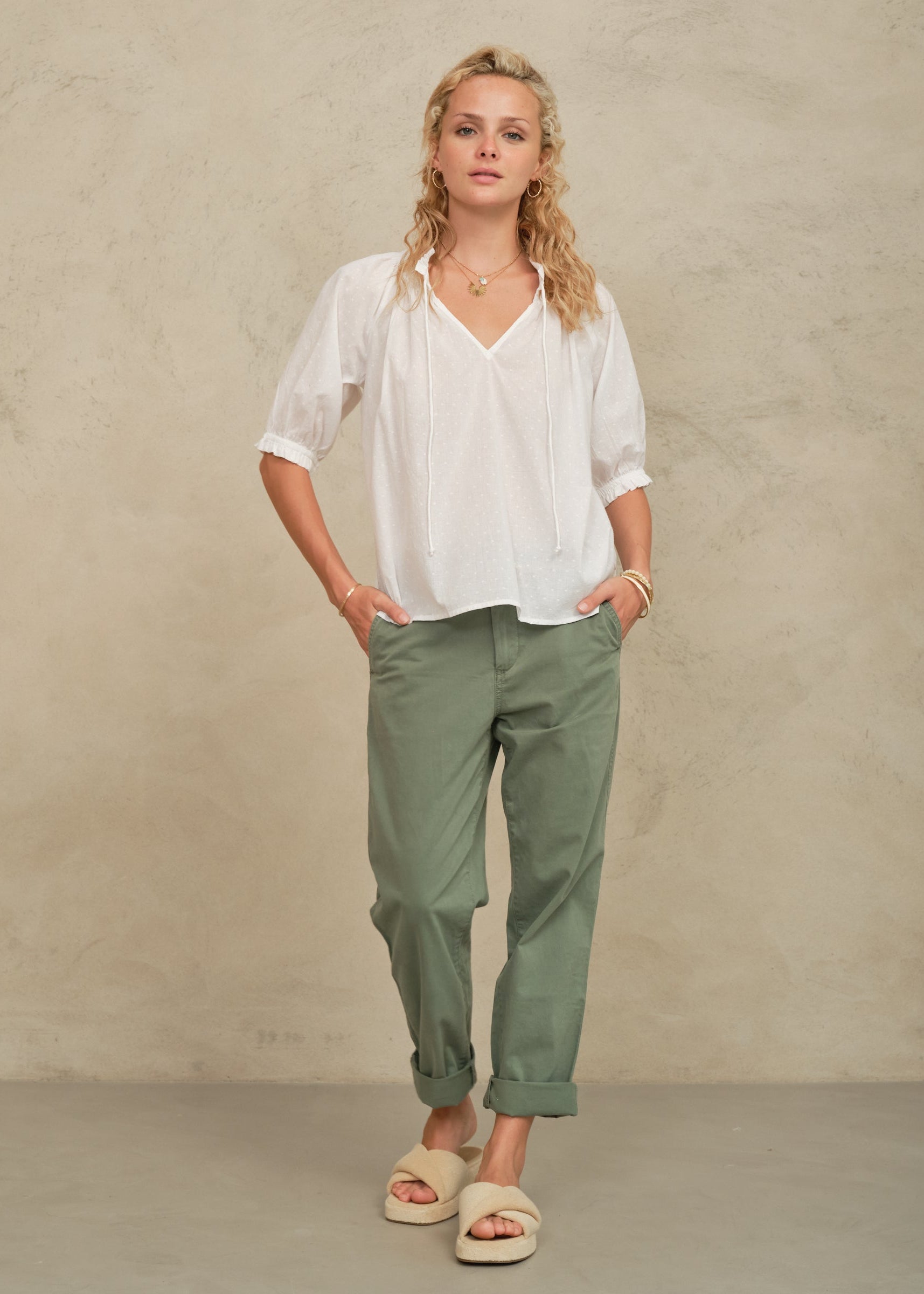 Lotta Short Sleeve Top - White