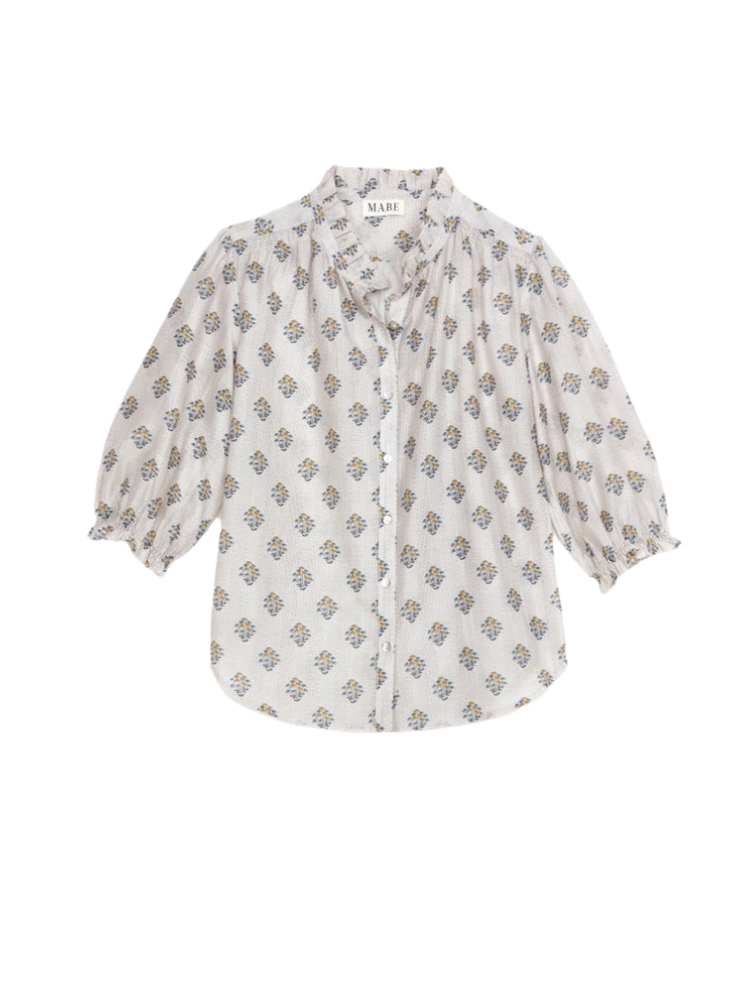 Lindi Printed Top - Ecru