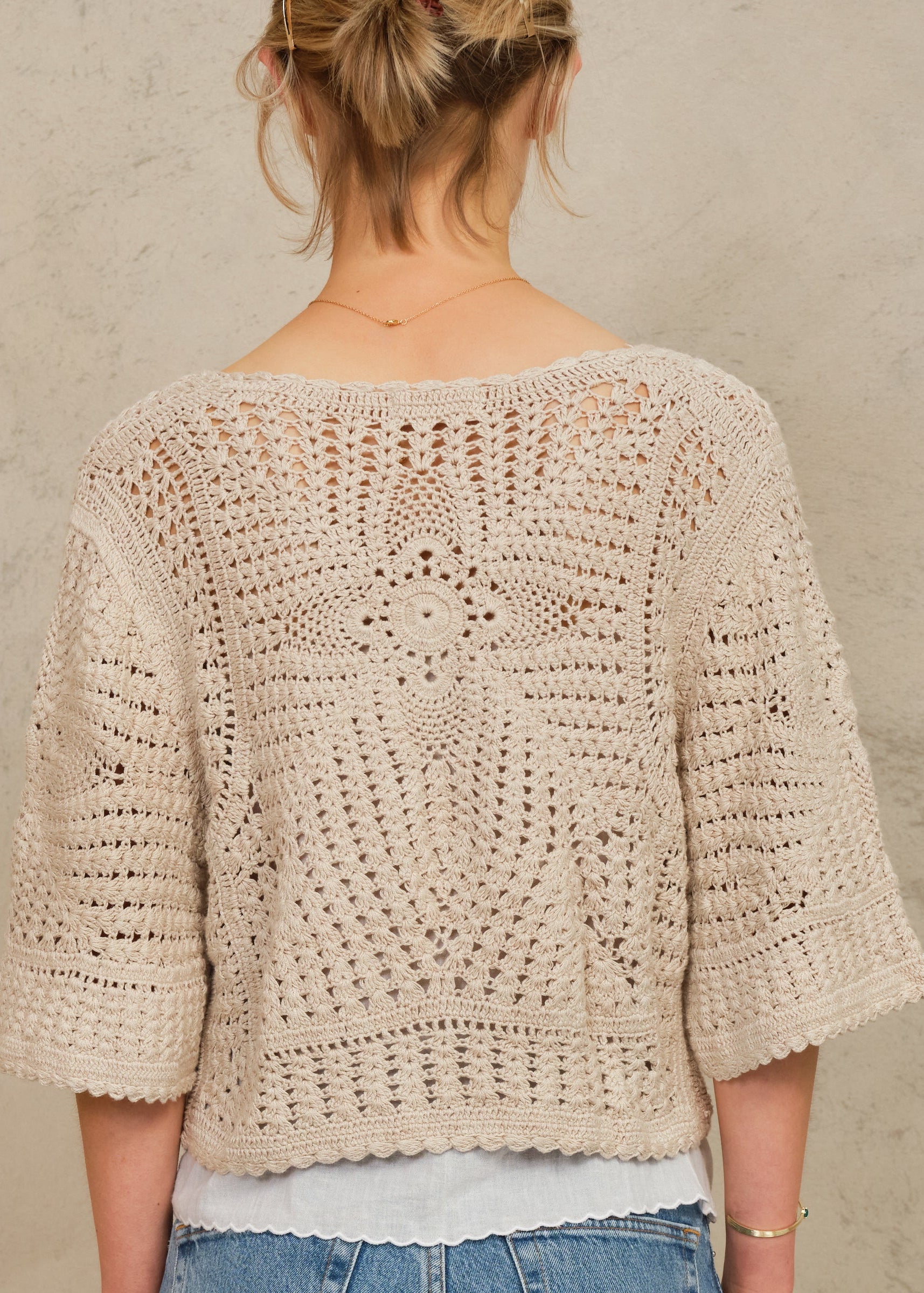 Margo Crochet Cardigan - Ecru