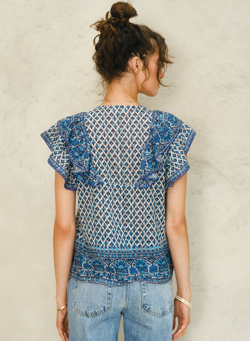 Viti Frill Top - Blue