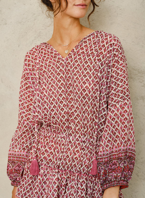 Viti Long Sleeved Sundress - Pink