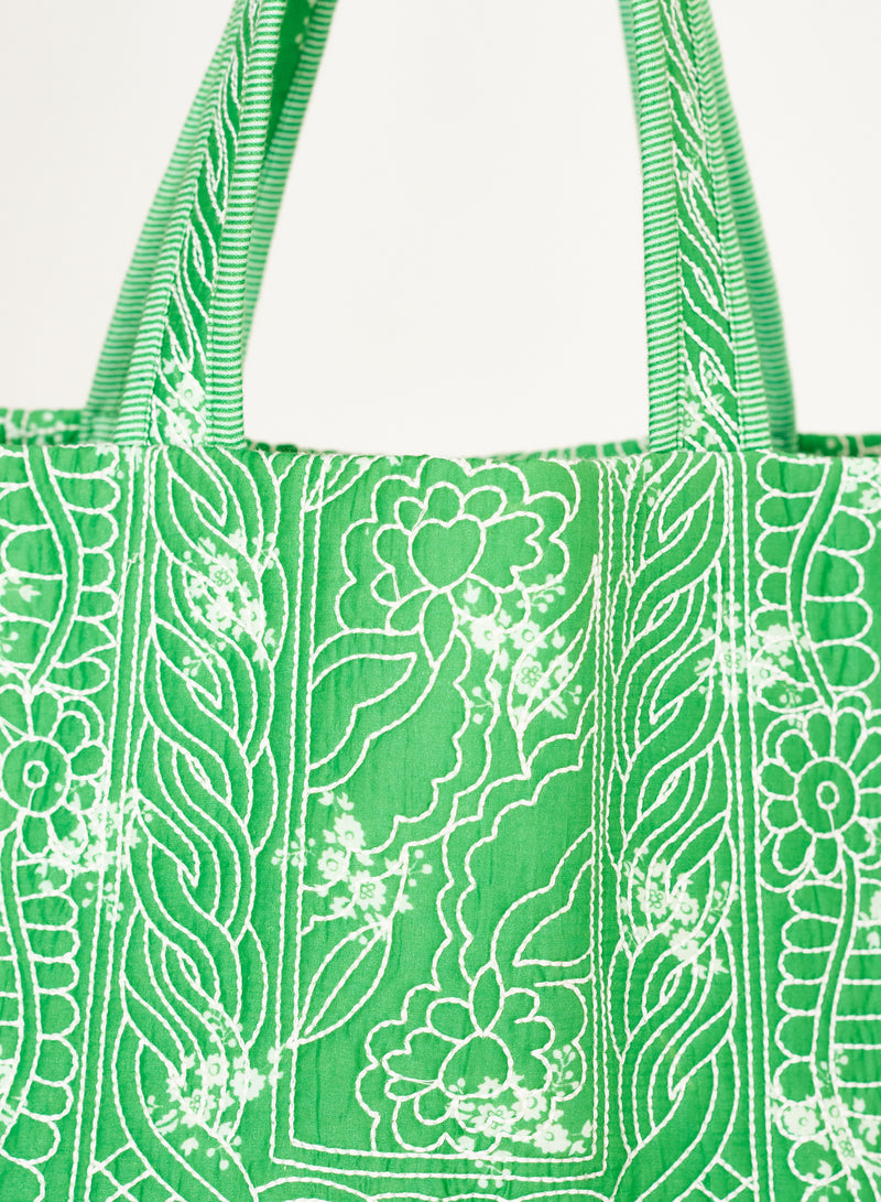 Vivi Quilted Tote - Green